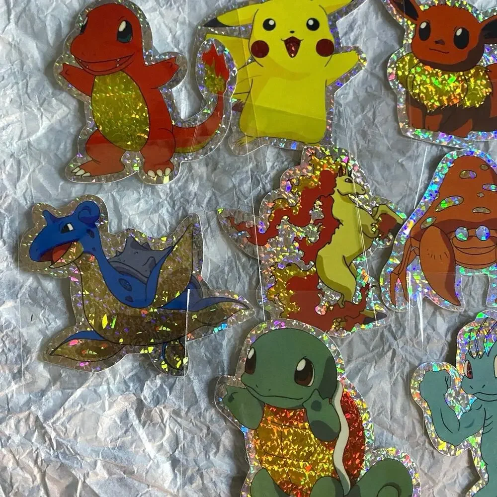 Vintage 90s Pokemon Rare Ice Holo Sticker Set of 10